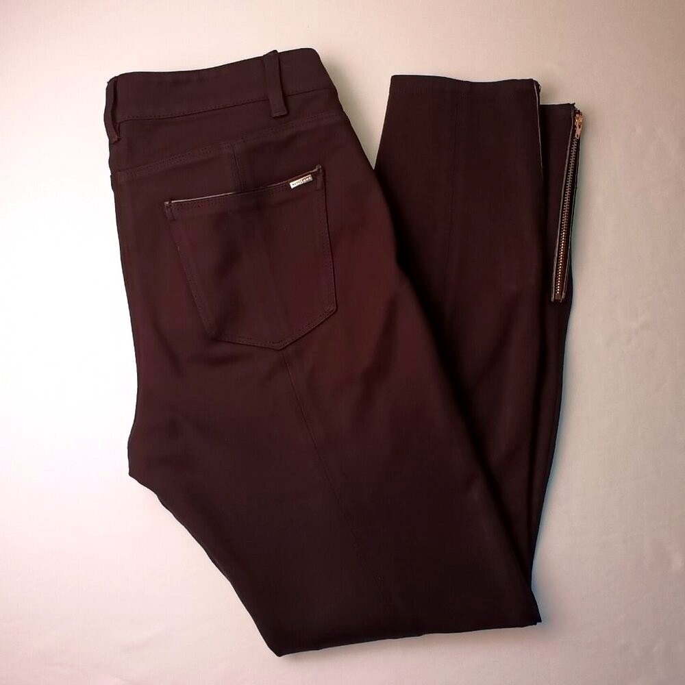 White House Black Market Womens The Skimmer Ankle Zip Pants Size 4 Black Stretch